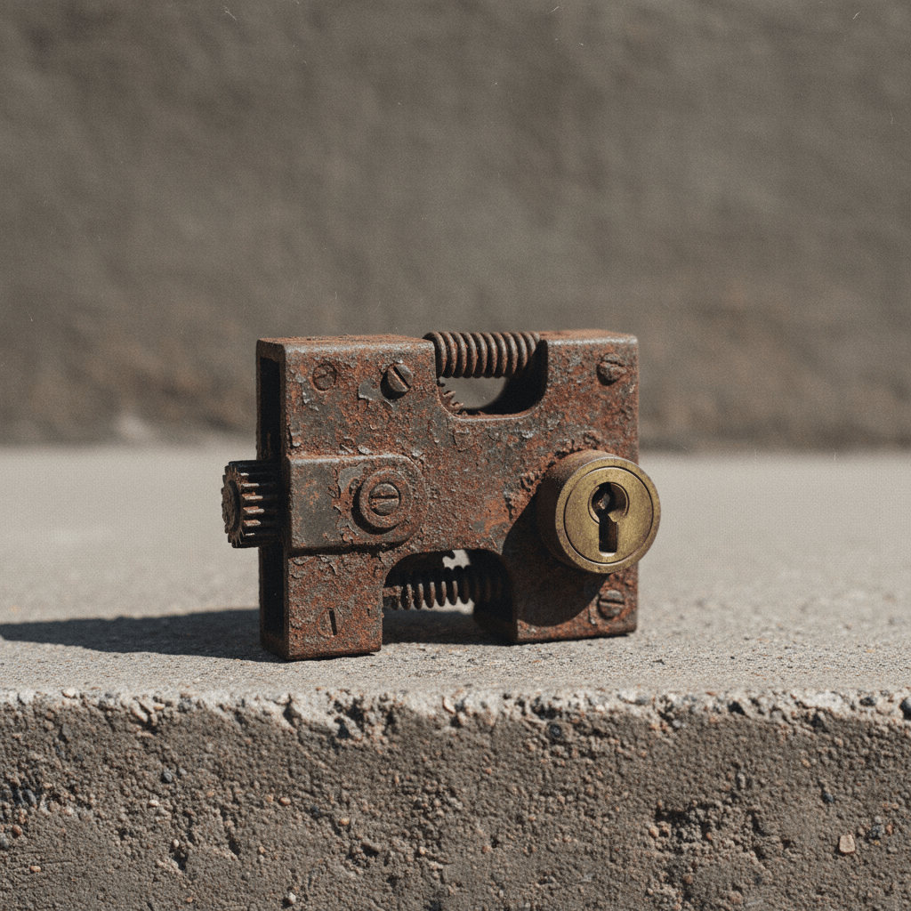Altes rostiges Einsteckschloss
