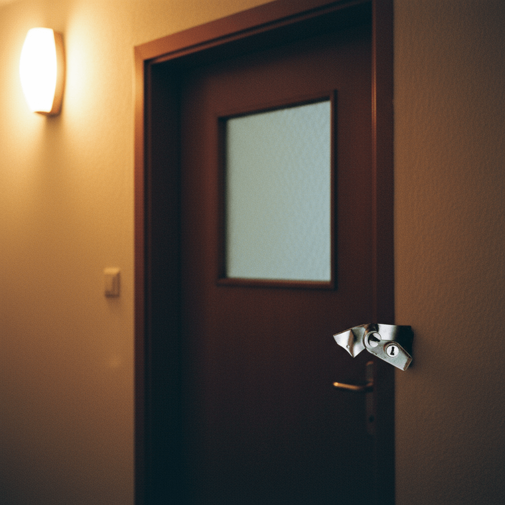 Notdienst Einsatz an einer Haustür bei Nacht